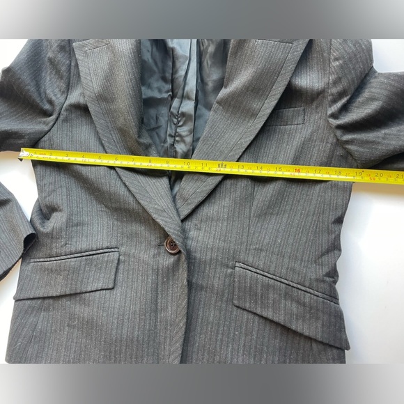 louben grey Black  pinstripes Women's Blazer skirt 2 pc suit grey - Picture 6 of 11